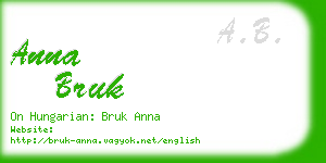 anna bruk business card